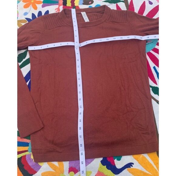 Lululemon Back To Balance Rustic Athletic Rust Clay Knit Sweater Top SZ 4 - Picture 4 of 9